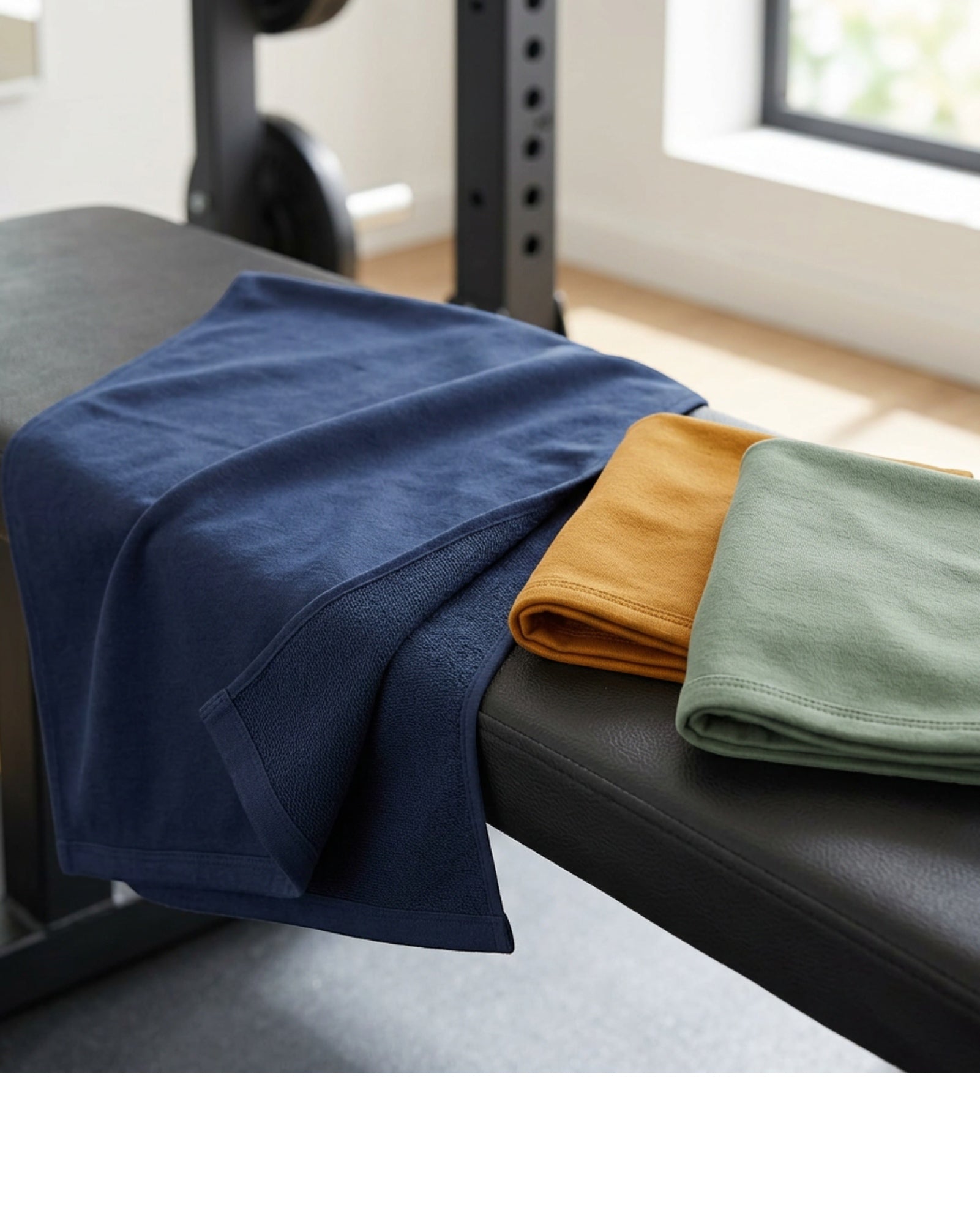 Latce Cotton Jersey Sports Towels 50 x 25 cm Three Pack - Lifestyle view