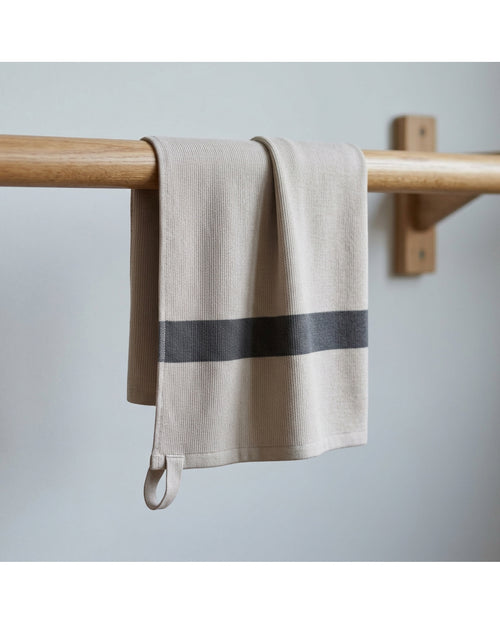 Latce Bamboo Viscose Cotton Training Towel 90 x 40 cm Stone - Lifestyle view